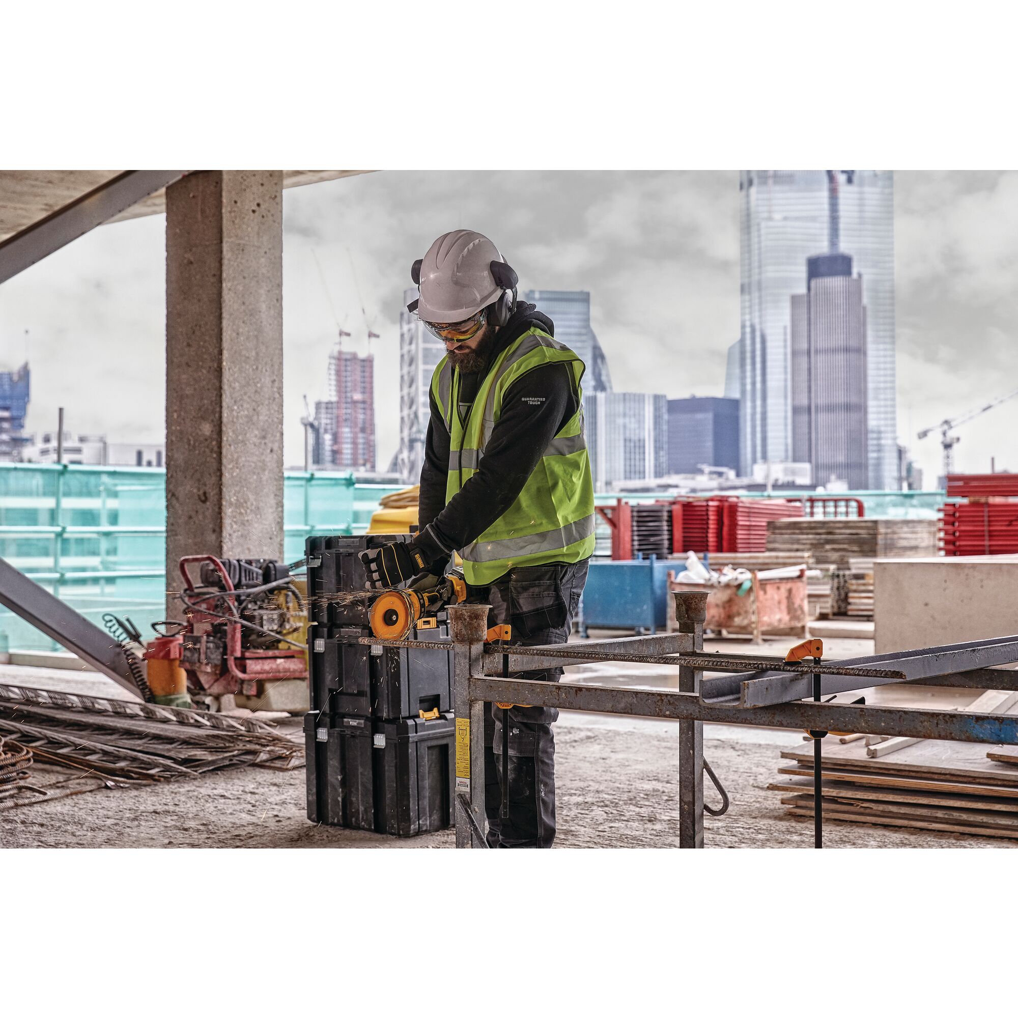 6 INCH CORDLESS GRINDER WITH KICKBACK BRAKE in action