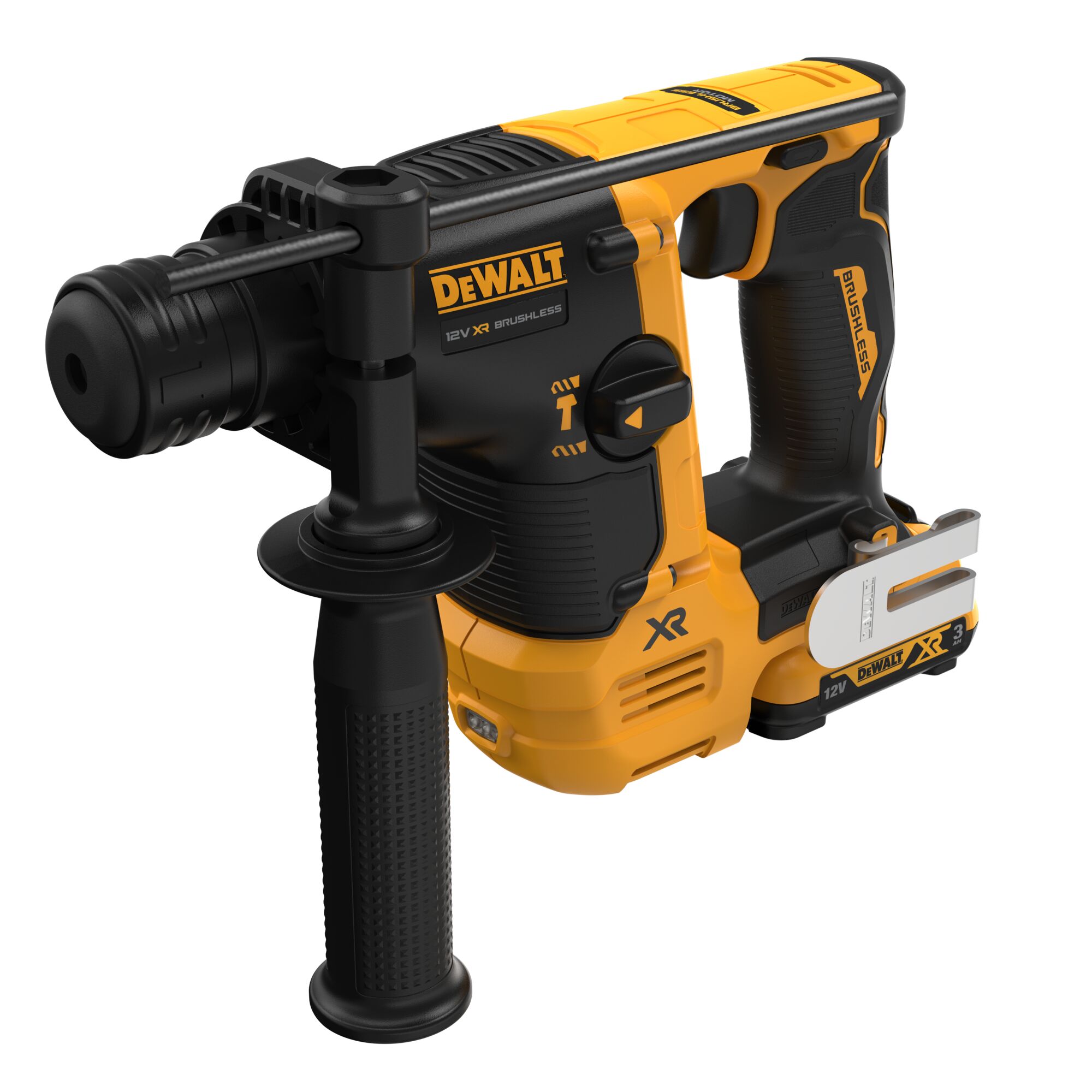 12V MAX Brushless 2-Mode 14mm SDS-Plus Cordless Hammer (3Ah Batteries)