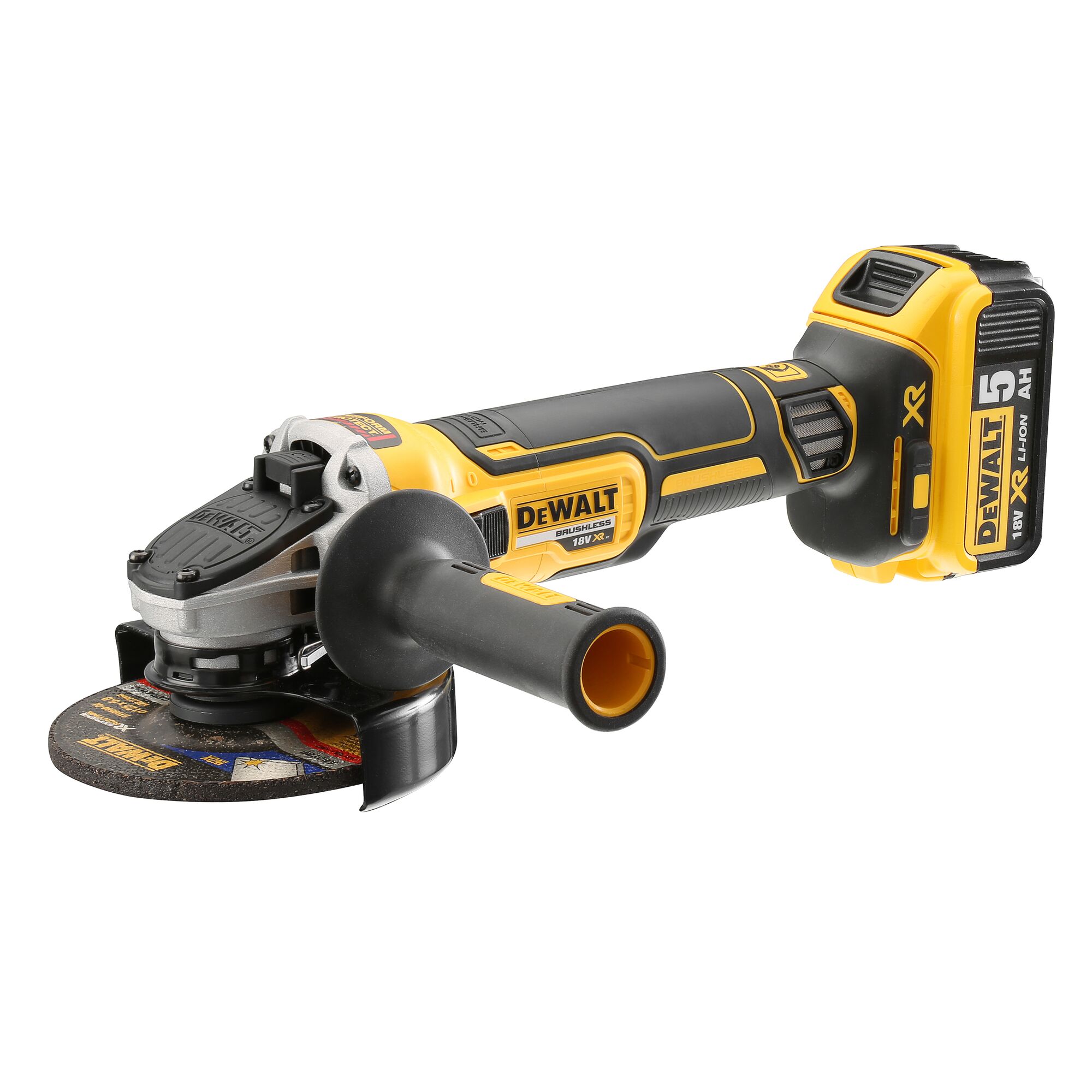 20V MAX Brushless 4 in. Angle Grinder With Slide Switch (5Ah Batteries)